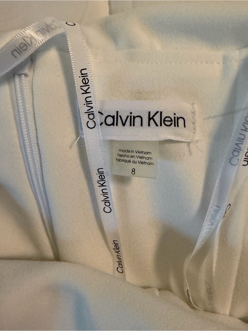 Calvin Klein White Off-Shoulder Ruffle Mini Dress - Picture 4 of 4